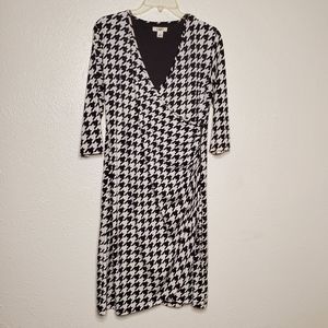 Houndstooth Wrap Dress